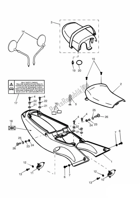 Alle onderdelen voor de Bodywork Side Panels van de Triumph Speed Triple 885 / 955 EFI VIN: > 141871 1997 - 2001