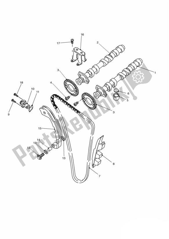 All parts for the Camshaft And Drive of the Triumph Speed Triple 885 / 955 EFI VIN: > 141871 1997 - 2001