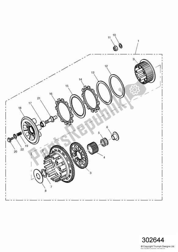 Toutes les pièces pour le Clutch 955cc Engine du Triumph Speed Triple 885 / 955 EFI VIN: > 141871 1997 - 2001