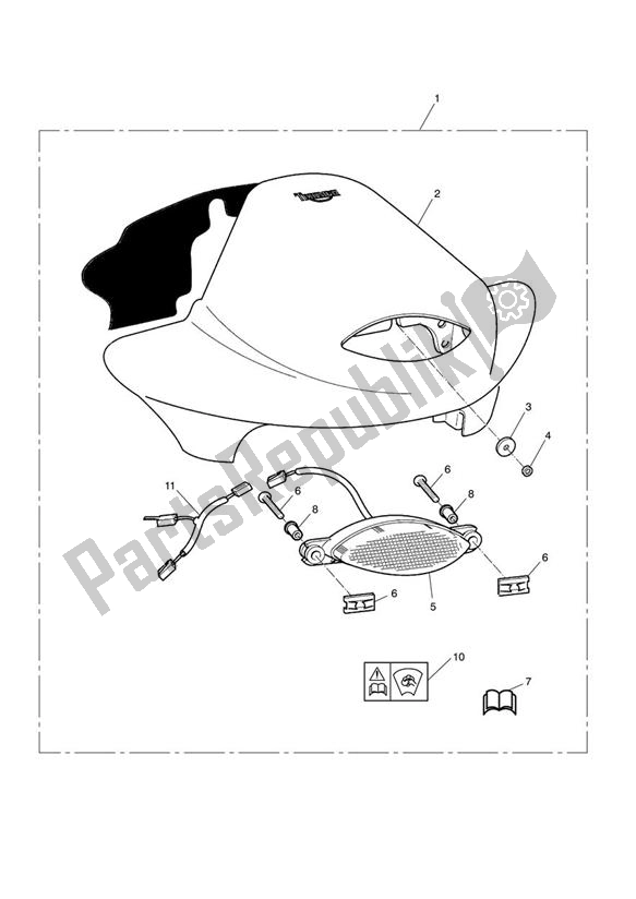 Alle onderdelen voor de Cockpit van de Triumph Speed Triple 885 / 955 EFI VIN: > 141871 1997 - 2001