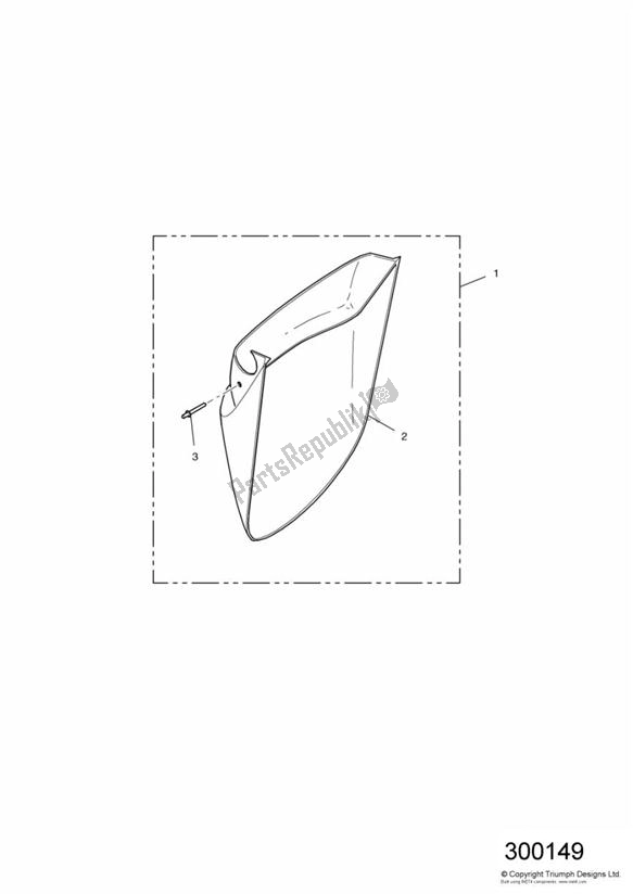 Tutte le parti per il Front Mudguard Extender del Triumph Speed Triple 885 / 955 EFI VIN: > 141871 1997 - 2001