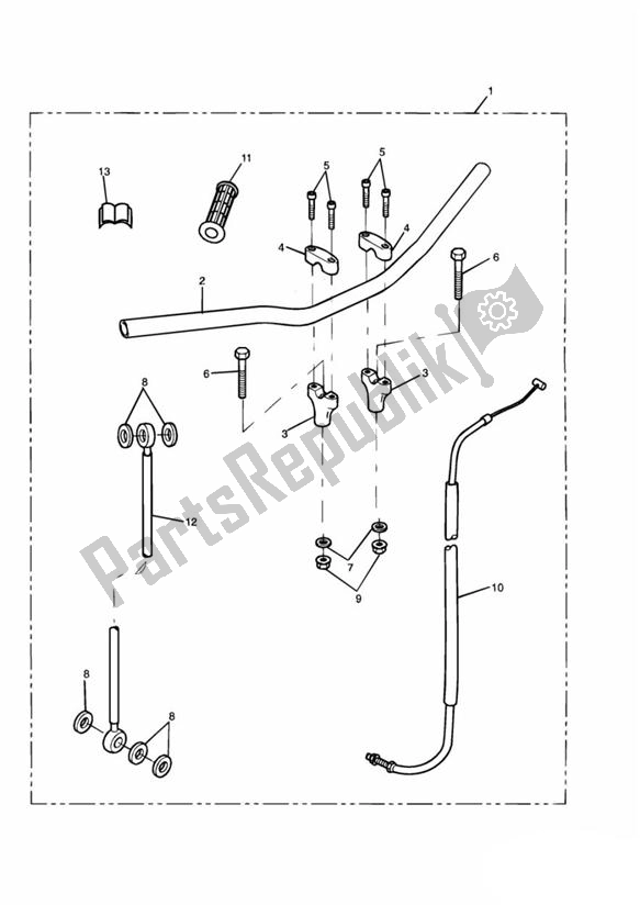 All parts for the High Handlebar Kit, 885cc of the Triumph Speed Triple 885 / 955 EFI VIN: > 141871 1997 - 2001