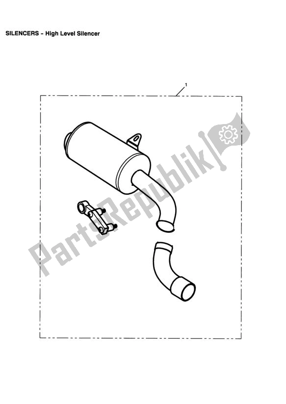 Alle onderdelen voor de High Level Silencer van de Triumph Speed Triple 885 / 955 EFI VIN: > 141871 1997 - 2001