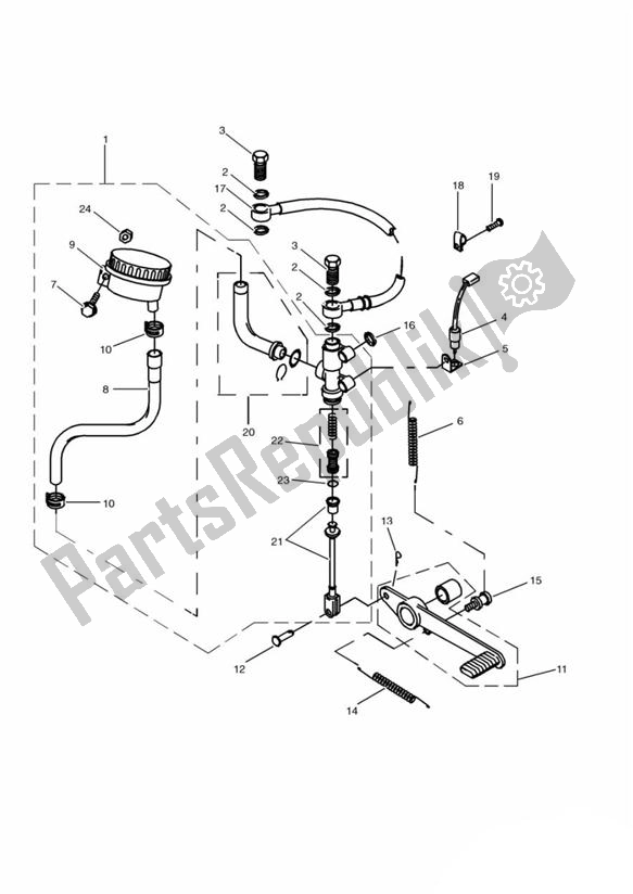 Todas las partes para Cilindro Maestro Del Freno Trasero de Triumph Speed Triple 885 / 955 EFI VIN: > 141871 1997 - 2001