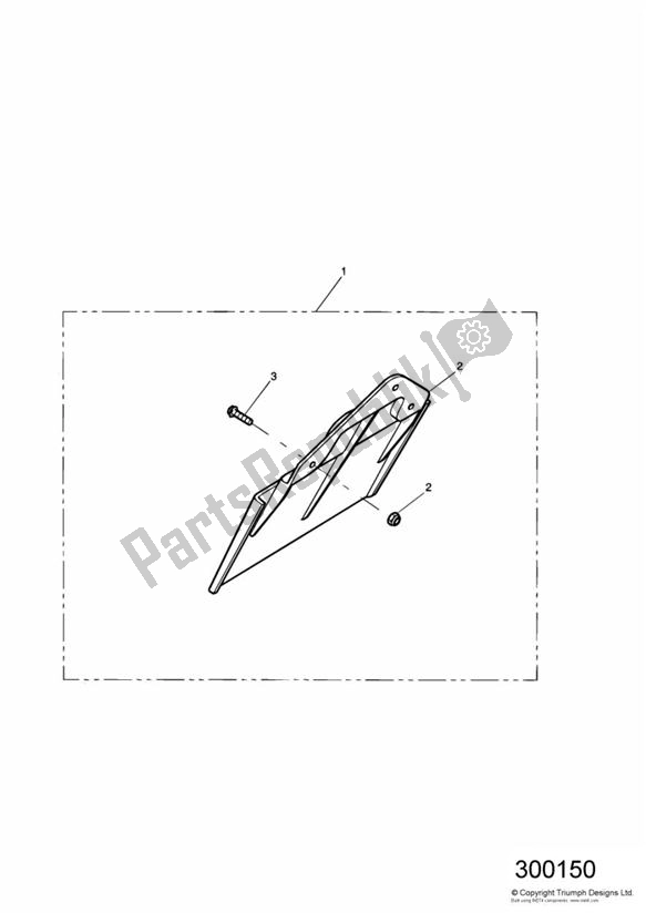 All parts for the Rear Mudguard Extension Kit of the Triumph Speed Triple 885 / 955 EFI VIN: > 141871 1997 - 2001