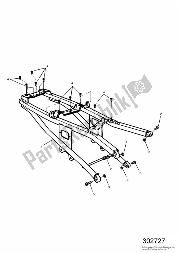 Alle onderdelen voor de Rear Sub-frame And Fittings van de Triumph Speed Triple 885 / 955 EFI VIN: > 141871 1997 - 2001