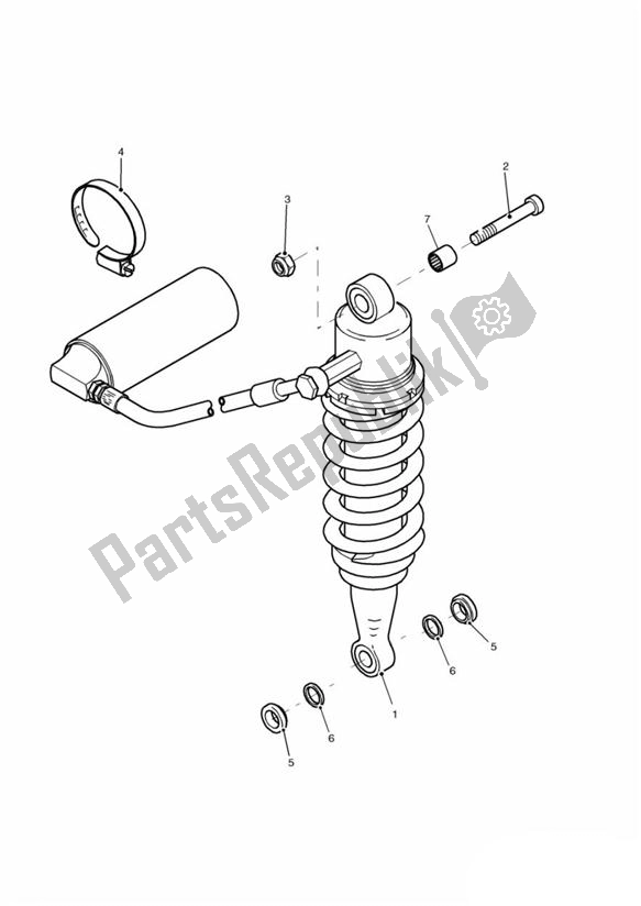 Todas as partes de Unidade De Suspensão Traseira do Triumph Speed Triple 885 / 955 EFI VIN: > 141871 1997 - 2001
