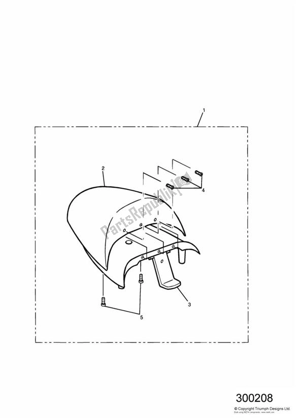 All parts for the Seat Cowl of the Triumph Speed Triple 885 / 955 EFI VIN: > 141871 1997 - 2001