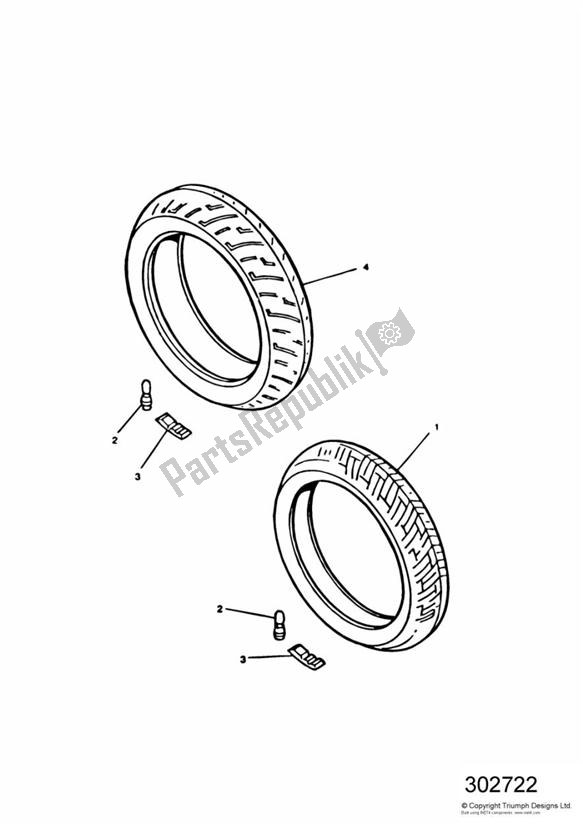 Alle onderdelen voor de Tyres/inner Tube van de Triumph Speed Triple 885 / 955 EFI VIN: > 141871 1997 - 2001