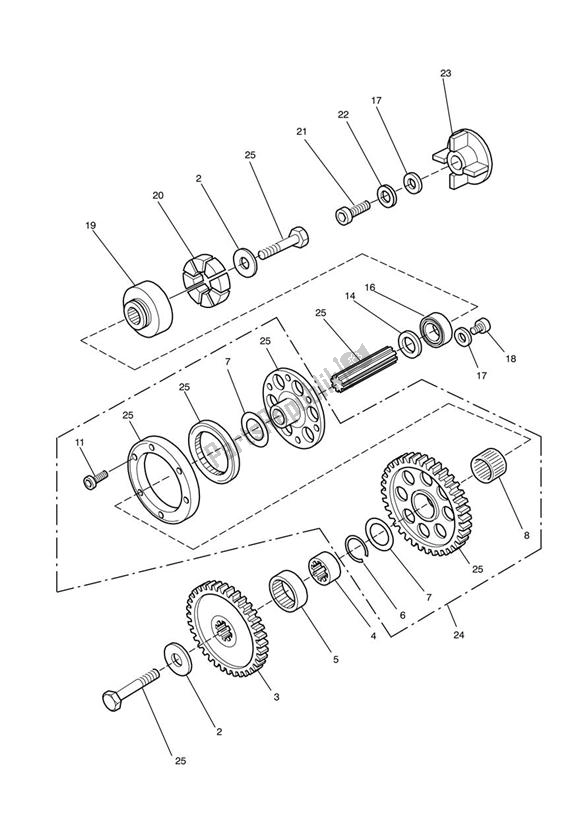 Todas as partes de Alternator/ Starter Drive Gears do Triumph Speed Triple Carburettor 885 1992 - 1995