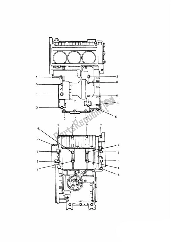 All parts for the Crankcase Fixings of the Triumph Speed Triple Carburettor 885 1992 - 1995