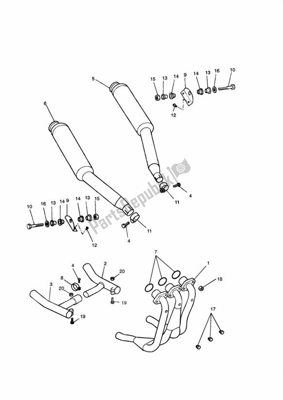 All parts for the Exhaust System 29156 > of the Triumph Speed Triple Carburettor 885 1992 - 1995