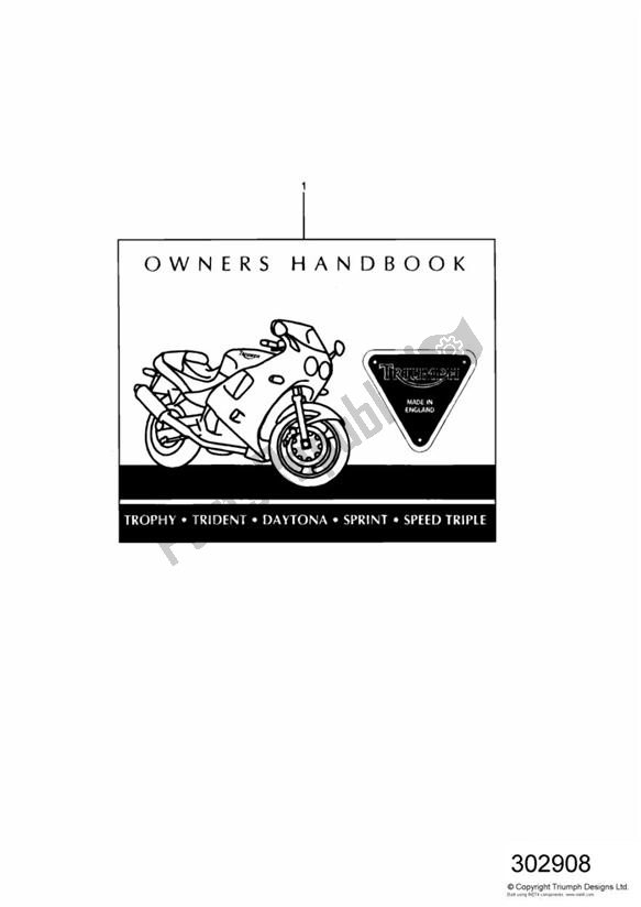 All parts for the Owners Handbook,for 1996 Models 29156 > of the Triumph Speed Triple Carburettor 885 1992 - 1995