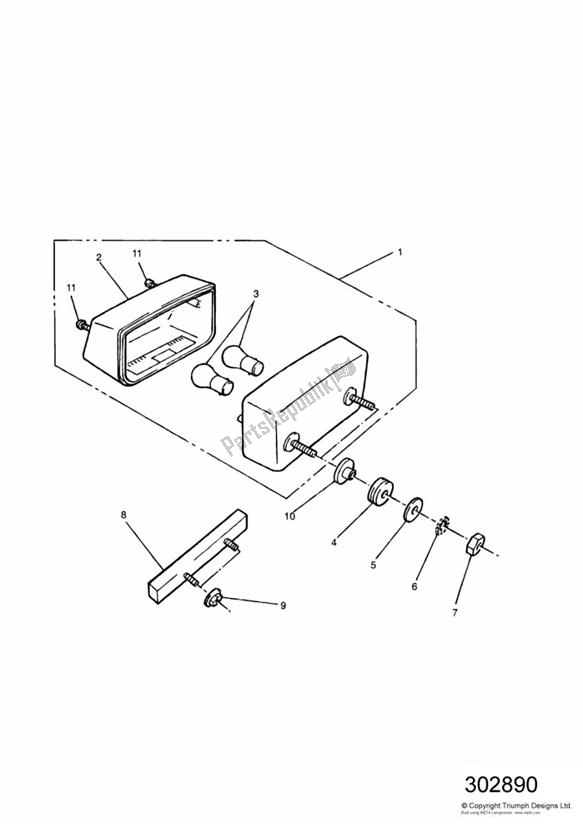 All parts for the Rear Lamp of the Triumph Speed Triple Carburettor 885 1992 - 1995