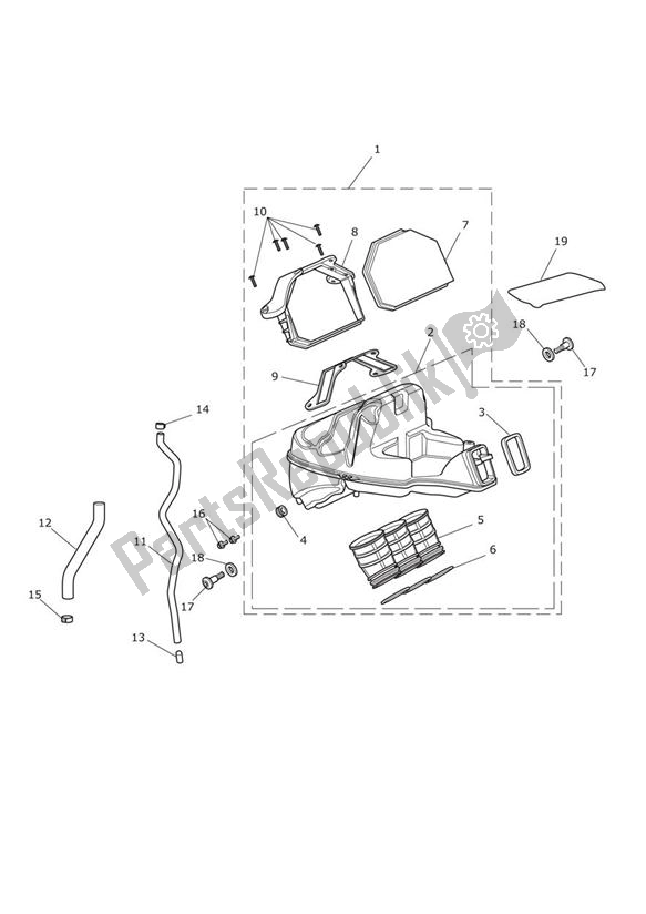 Todas las partes para Caja De Aire de Triumph Speed Triple R VIN: > 735336 1050 2012 - 2016
