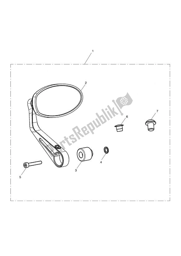 Tutte le parti per il Bar End Mirror Kit, Clear Anodised del Triumph Speed Triple R VIN: > 735336 1050 2012 - 2016