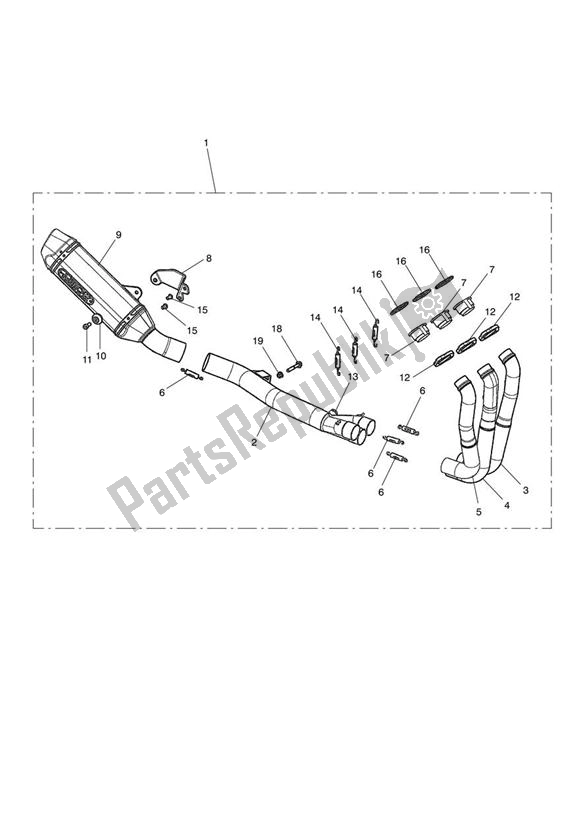 Tutte le parti per il Exhaust System, Arrow, 3 Into 1 del Triumph Speed Triple R VIN: > 735336 1050 2012 - 2016