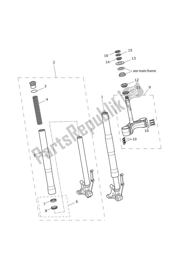 Tutte le parti per il Forcelle E Forcelle Anteriori del Triumph Speed Triple R VIN: > 735336 1050 2012 - 2016