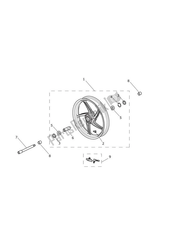Wszystkie części do Przednie Ko? O Triumph Speed Triple R VIN: > 735336 1050 2012 - 2016