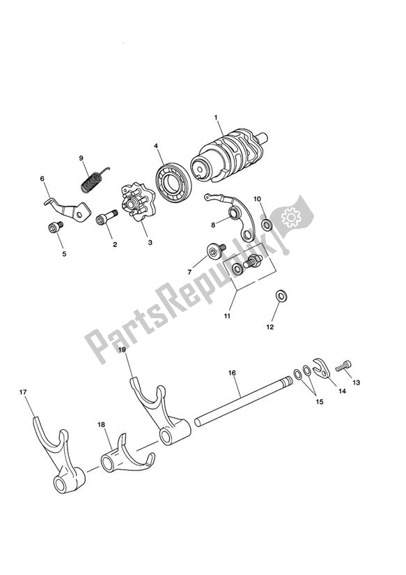 Tutte le parti per il Tamburo Selettore Marce del Triumph Speed Triple R VIN: > 735336 1050 2012 - 2016