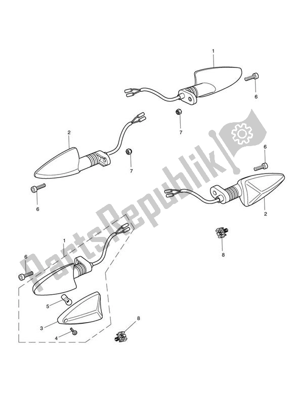 Tutte le parti per il Indicatori del Triumph Speed Triple R VIN: > 735336 1050 2012 - 2016