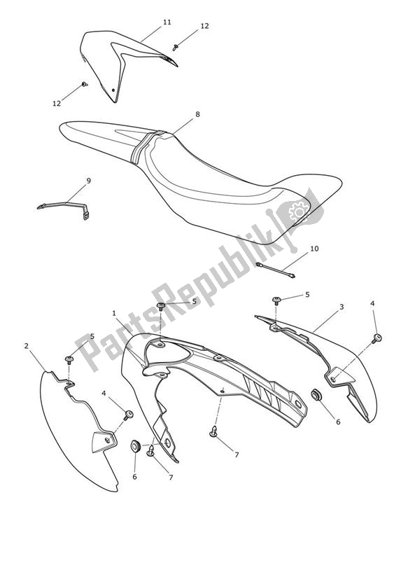 Tutte le parti per il Carrozzeria E Sedile Posteriori del Triumph Speed Triple R VIN: > 735336 1050 2012 - 2016
