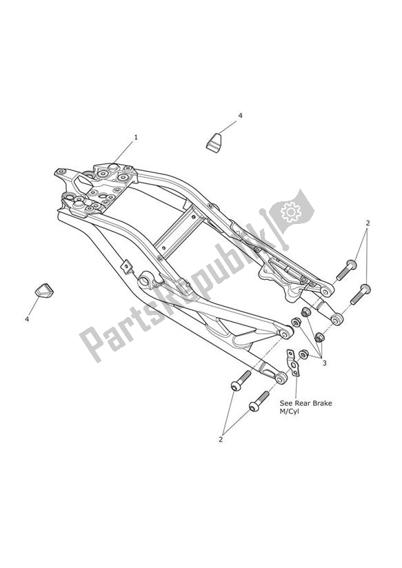 Tutte le parti per il Sottotelaio Posteriore E Accessori del Triumph Speed Triple R VIN: > 735336 1050 2012 - 2016