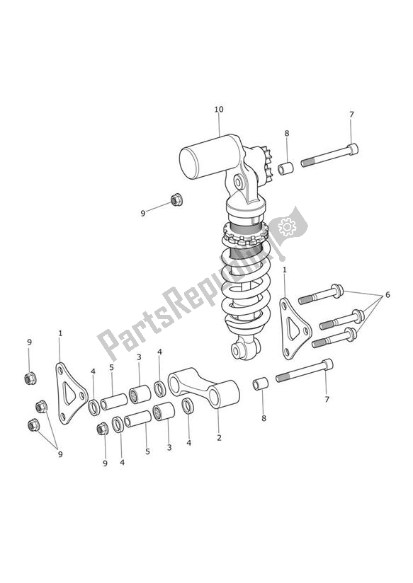 Tutte le parti per il Rear Suspension Unit & Linkage del Triumph Speed Triple R VIN: > 735336 1050 2012 - 2016