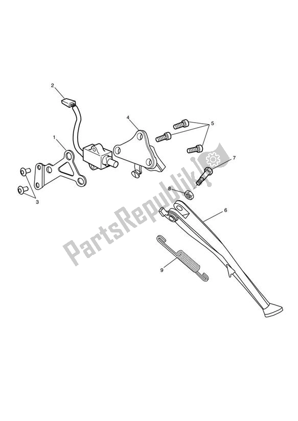 All parts for the Sidestand of the Triumph Speed Triple R VIN: > 735336 1050 2012 - 2016