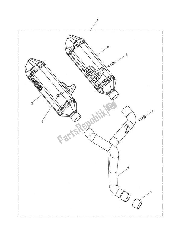 Todas las partes para Silencer, Slip-on, Arrow de Triumph Speed Triple R VIN: > 735336 1050 2012 - 2016