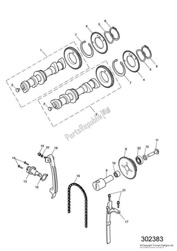 Alle onderdelen voor de Camshaft And Drives 186921 > van de Triumph Speedmaster Carburettor 790 2003 - 2007