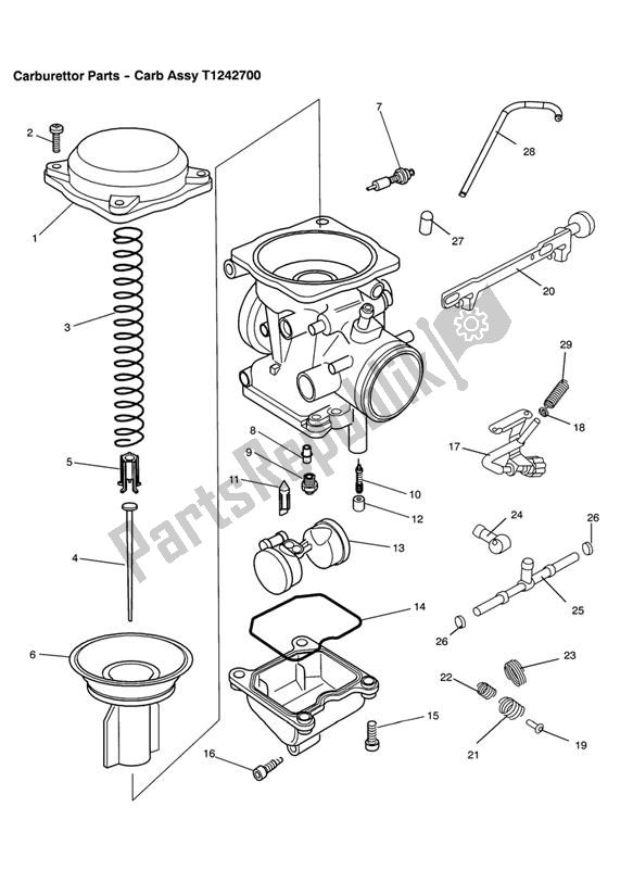 Tutte le parti per il Carburettor Parts - Carb Assy T1242700 del Triumph Speedmaster Carburettor 790 2003 - 2007