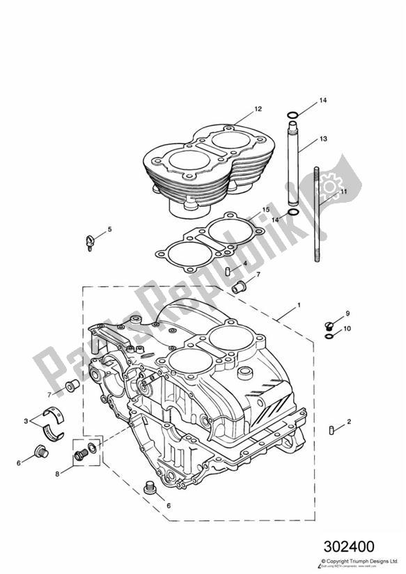 Tutte le parti per il Crankcase & Fittings Up To Eng No 221606 del Triumph Speedmaster Carburettor 790 2003 - 2007