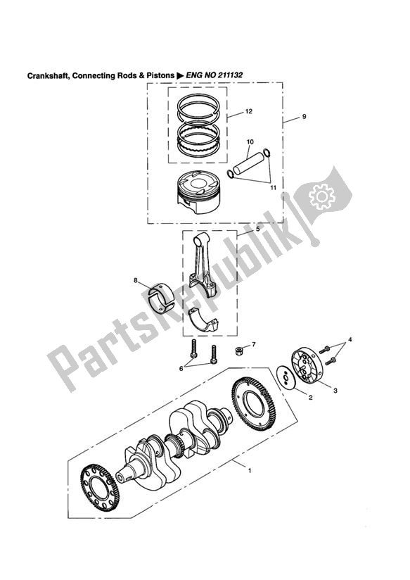 Todas las partes para Crankshaft,conn Rods & Pistons > Eng No 211132 de Triumph Speedmaster Carburettor 790 2003 - 2007