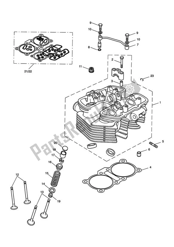 Alle onderdelen voor de Cilinderkop En Kleppen van de Triumph Speedmaster Carburettor 790 2003 - 2007