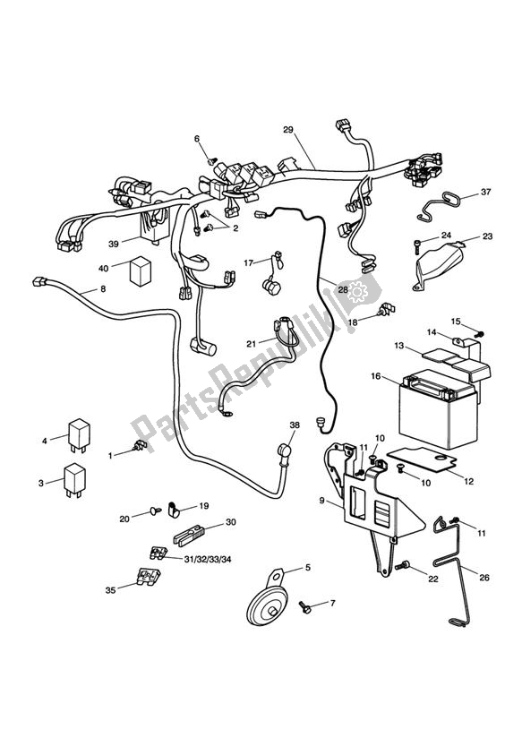 Alle onderdelen voor de Elektrische Apparatuur van de Triumph Speedmaster Carburettor 790 2003 - 2007