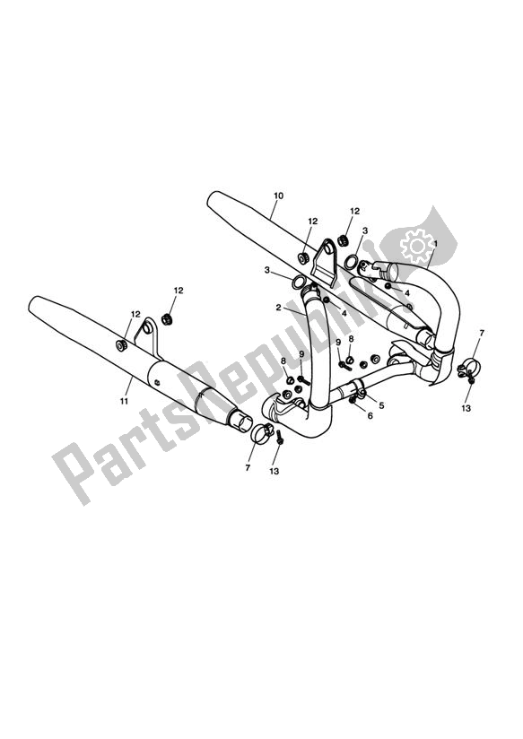 All parts for the Exhaust System >281465-f2/279278-f4 of the Triumph Speedmaster Carburettor 790 2003 - 2007