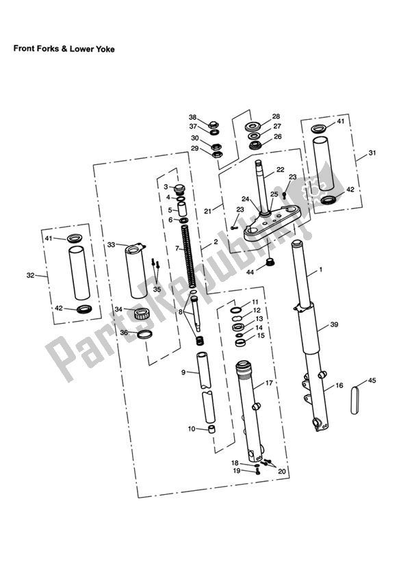 Tutte le parti per il Front Forks & Lower Yoke del Triumph Speedmaster Carburettor 790 2003 - 2007