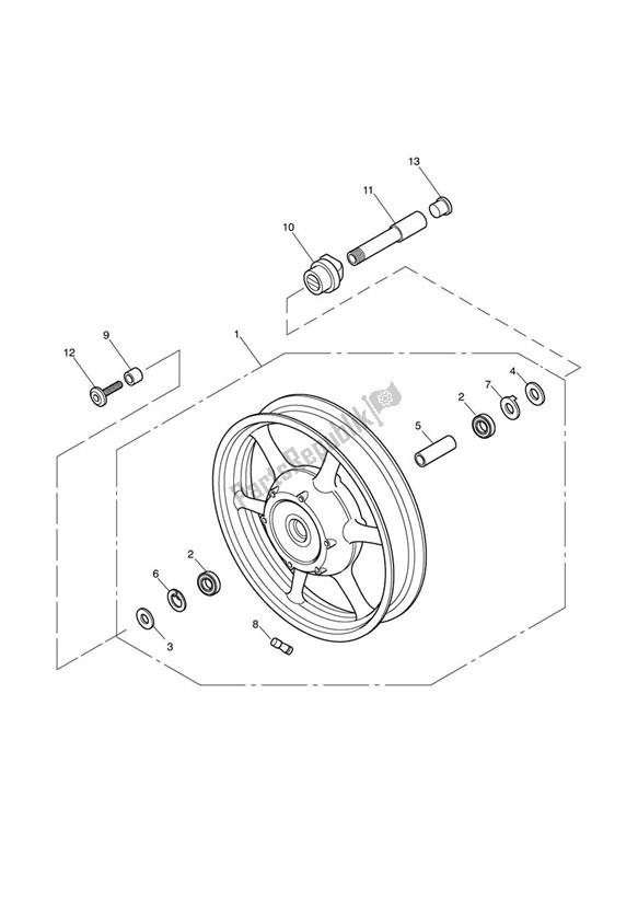 Alle onderdelen voor de Voorwiel van de Triumph Speedmaster Carburettor 790 2003 - 2007