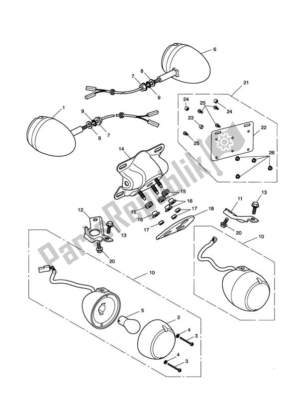 All parts for the Indicators of the Triumph Speedmaster Carburettor 790 2003 - 2007