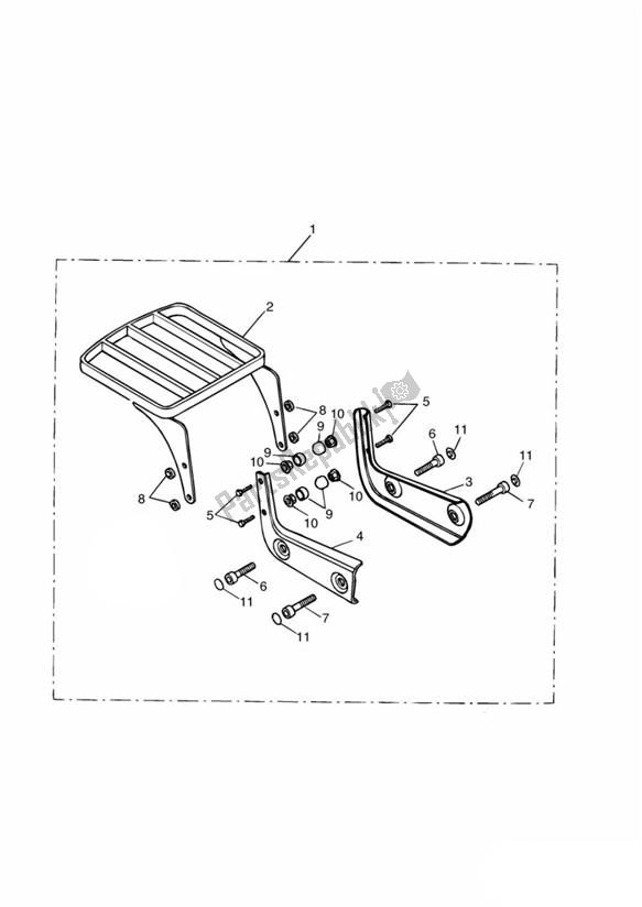 Todas las partes para Luggage Rack (mounting Plate) Kit de Triumph Speedmaster Carburettor 790 2003 - 2007