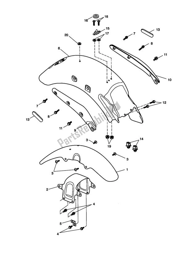 Tutte le parti per il Parafanghi del Triumph Speedmaster Carburettor 790 2003 - 2007