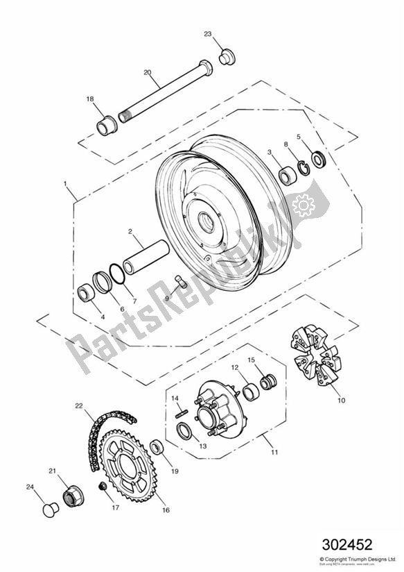 Todas las partes para Rear Wheel/final Drive de Triumph Speedmaster Carburettor 790 2003 - 2007