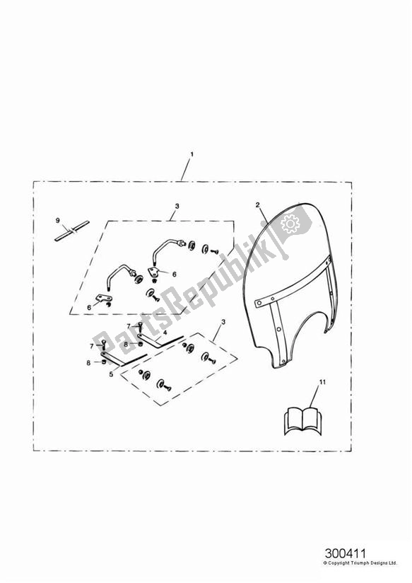 Tutte le parti per il Roadster Screen Kit del Triumph Speedmaster Carburettor 790 2003 - 2007