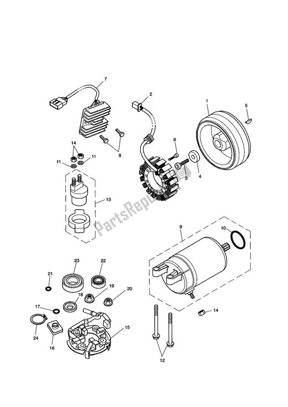 Todas las partes para Arrancador Y Alternador de Triumph Speedmaster Carburettor 790 2003 - 2007