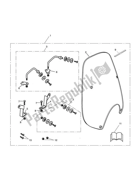 Alle onderdelen voor de Summer Screen Kit van de Triumph Speedmaster Carburettor 790 2003 - 2007