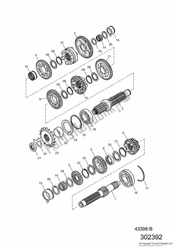 Tutte le parti per il Transmission > Eng No 179828 del Triumph Speedmaster Carburettor 790 2003 - 2007