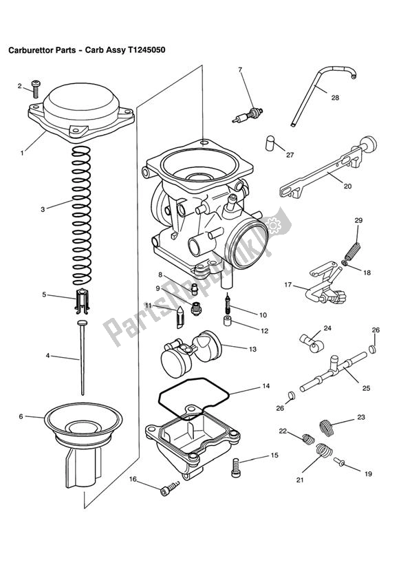 All parts for the Carburettor Parts - Carb Assy T1245050 of the Triumph Speedmaster Carburettor 790 2003 - 2007