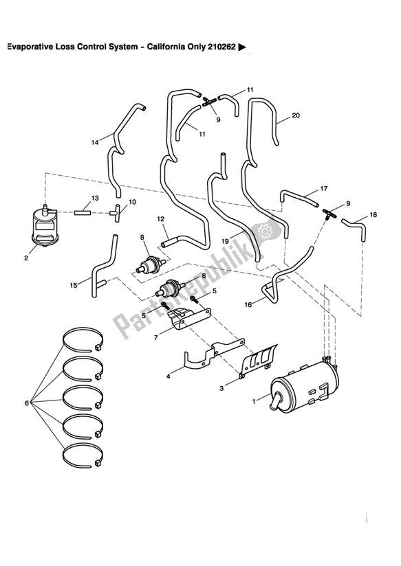 Todas las partes para Evaporative Loss Control System - California Only 210262 > de Triumph Speedmaster Carburettor 790 2003 - 2007