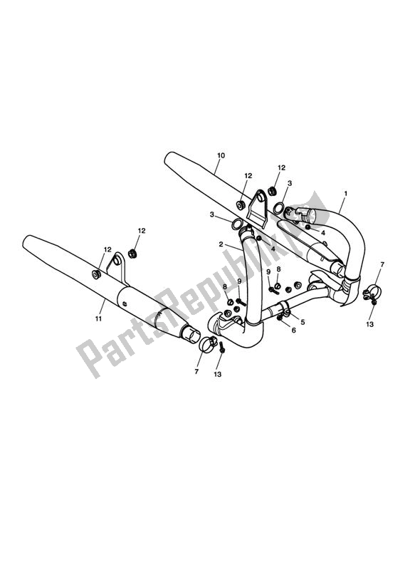 Todas las partes para Exhaust System >281465-f2/279278-f4 de Triumph Speedmaster Carburettor 790 2003 - 2007